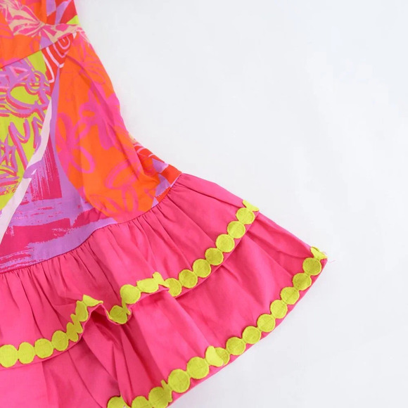 Alden Adair Crazy Crush Purple Pink Floral Emma Ruffle Sleeve Mini Dress S - Picture 5 of 11